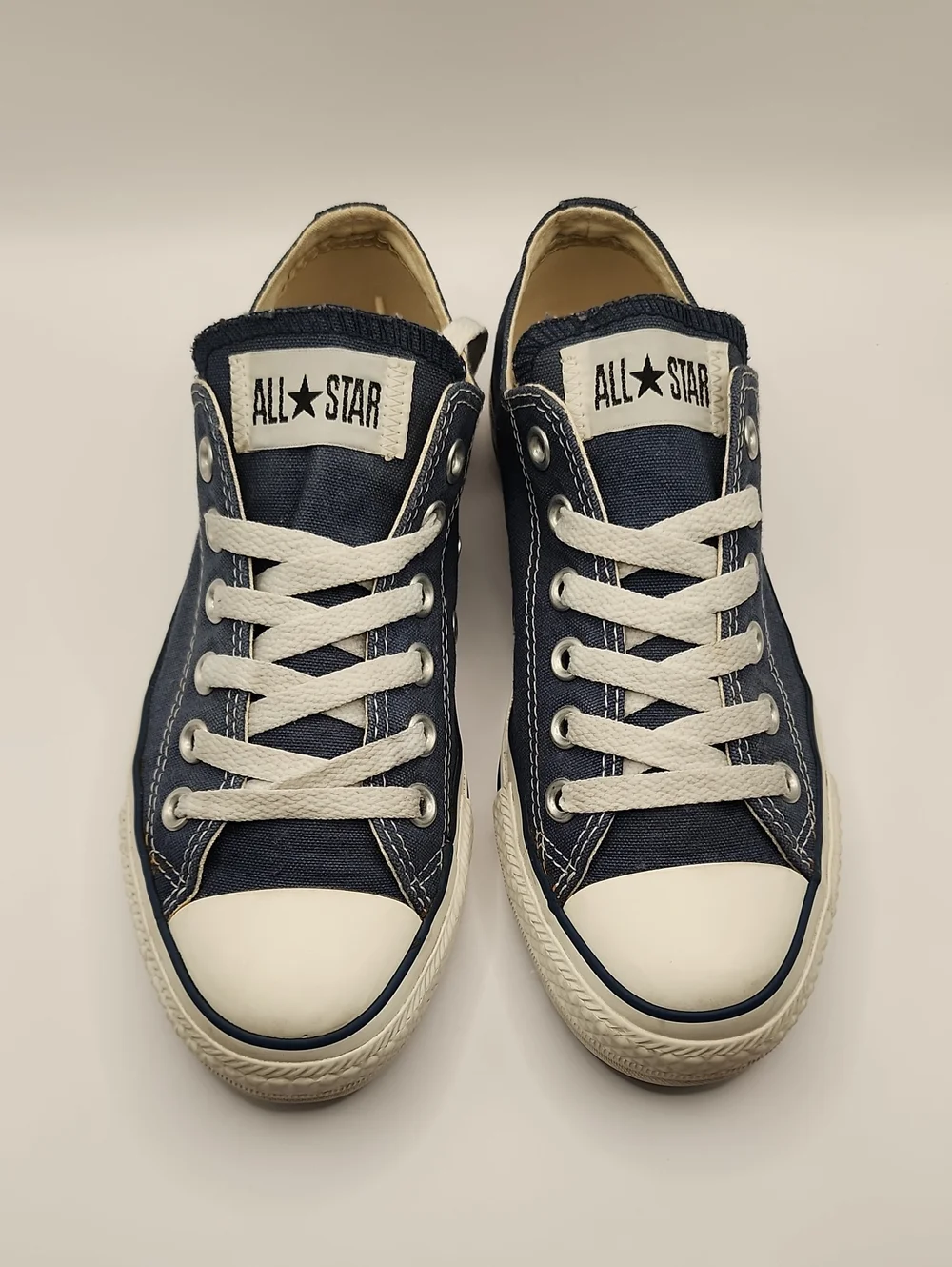 Old Converse All Star Low Top Sneakers — Navy Blue & White, 2012